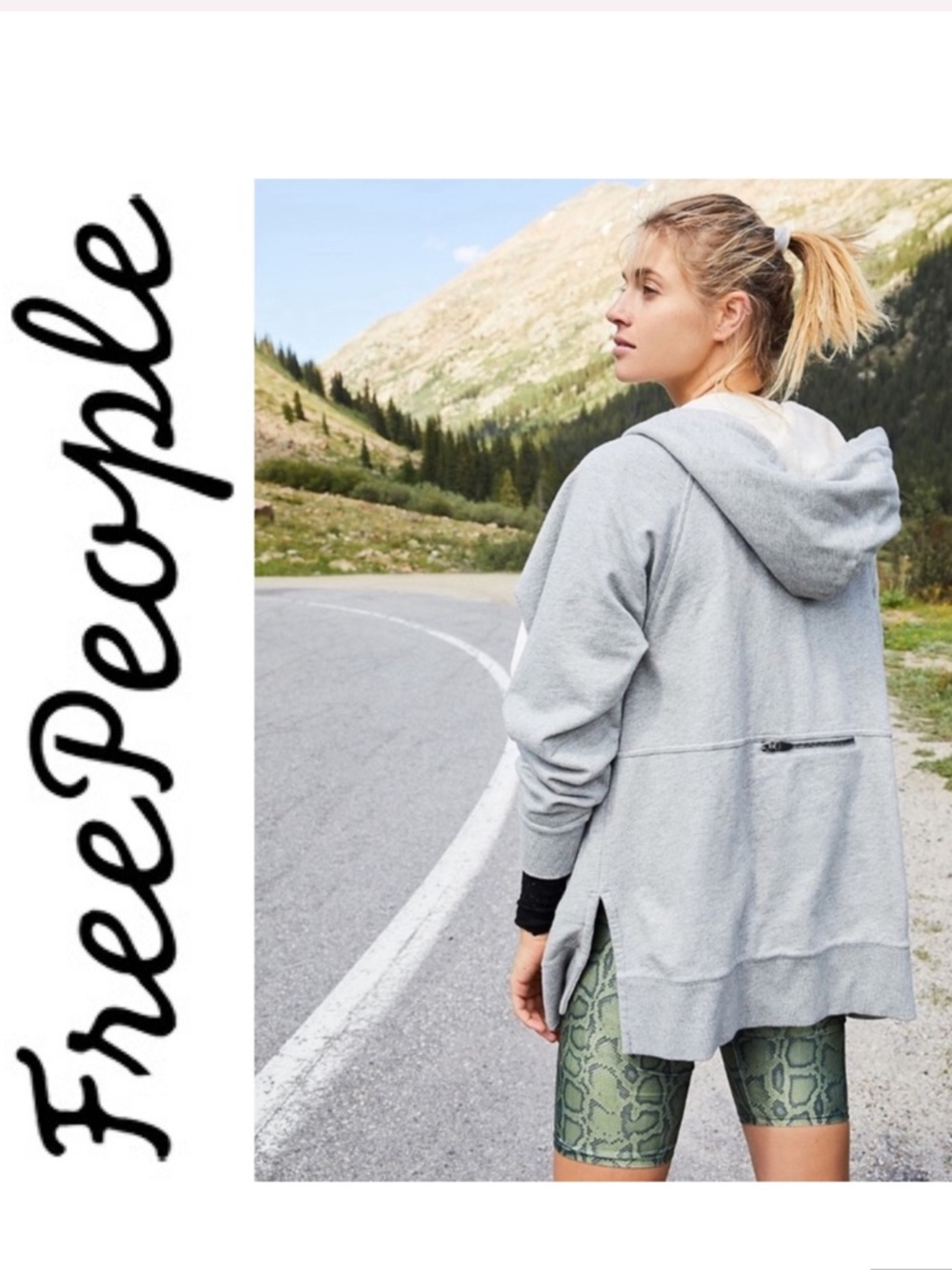 Free People Movement Oversized Sweatshirt Higher Goals Hoodie Zip Up - Medium